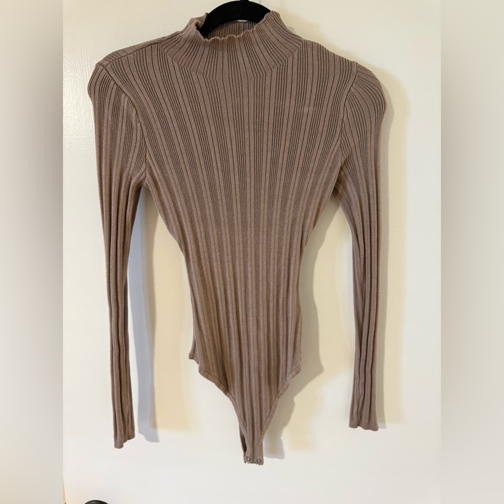 Abercrombie & Fitch Brown Ribbed Bodysuit